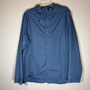 Boulder Gear Blue Hooded Rain Jacket Windbreaker XL 4109R Ripstop Mesh Lined